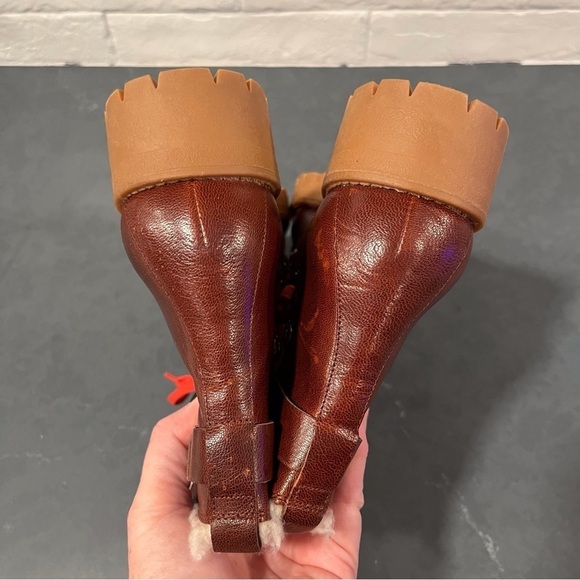 Nine West sz 10 chestnut Leather Orynne Ankle hiking Boot - Picture 12 of 16